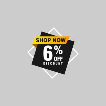 6 discount, Sales Vector badges for Labels, , Stickers, Banners, Tags, Web Stickers, New offer. Discount origami sign banner.