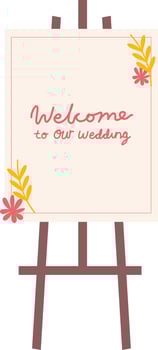 Wedding welcome sign illustration vector