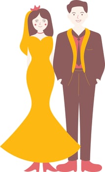 Wedding couple illustration vector