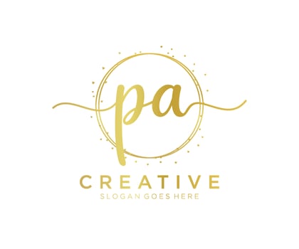 Initial PA feminine logo. Usable for Nature, Salon, Spa, Cosmetic and Beauty Logos. Flat Vector Logo Design Template Element.