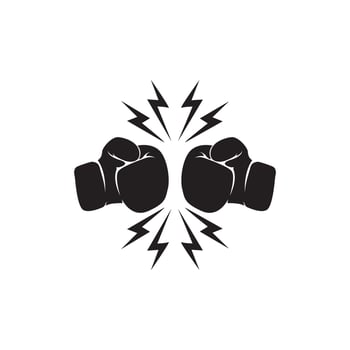 boxing gloves logo vector icon illustration