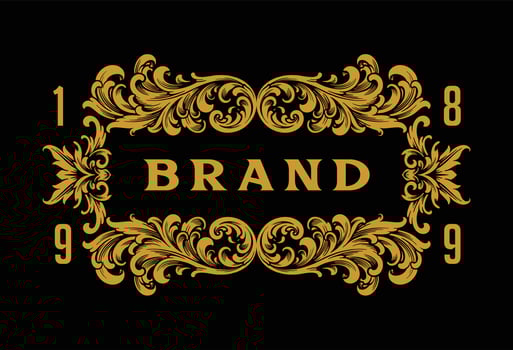Classic frame flourish label illustration vector