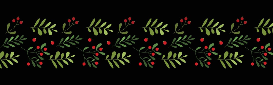 Decoration of leaves and flowers for Christmas background design. Leaf and berry pattern illustration for wallpaper vector