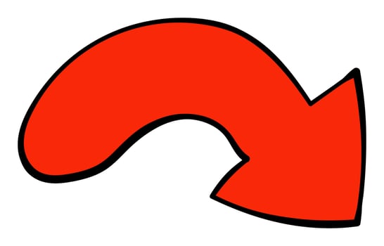 Arrow Sticker Doodle Vector Illustration