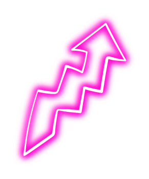 Glowing Neon Arrow Doodle Transparent PNG