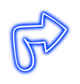 Glowing Neon Arrow Doodle Transparent PNG
