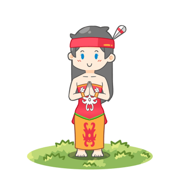 Cute Dayak Girl in the grass png