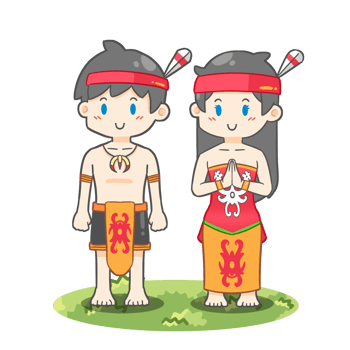 Cute Dayak boy and girl png