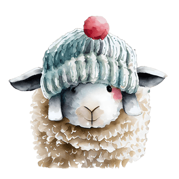 Christmas Woolly Sheep Watercolor png