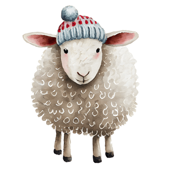 Christmas Woolly Sheep Watercolor png