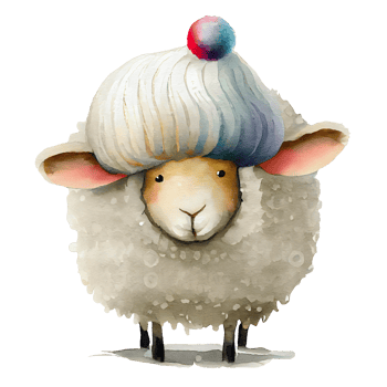 Christmas Woolly Sheep Watercolor png