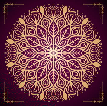 Luxury ornamental mandala background design with golden mandala Free Vector