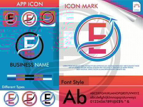 Letter E simple circle logo premium vector