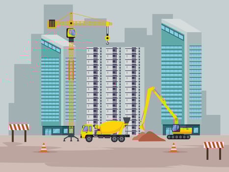 Construction real estate building project vector