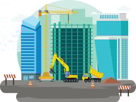Construction real estate building project vector