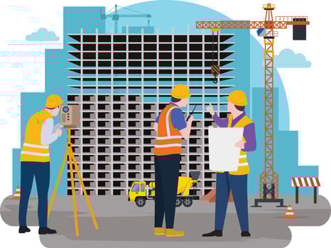 Construction real estate building project vector