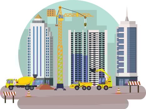 Construction real estate building project vector