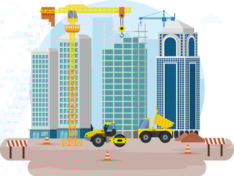 Construction real estate building project vector