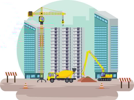 Construction real estate building project vector