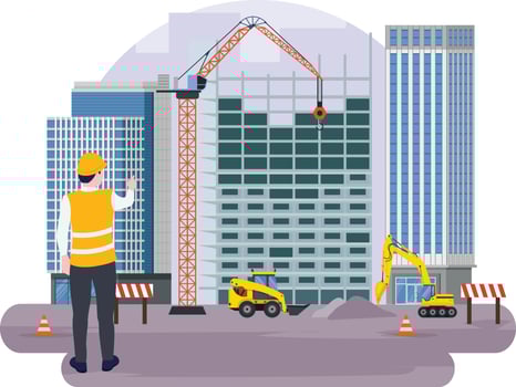 Construction real estate building project vector