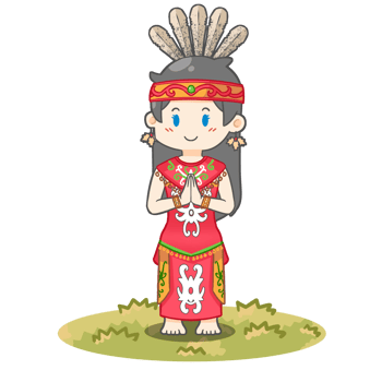 Cute Dayak Girl from Borneo in the grass png