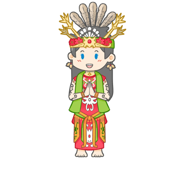 Cute traditional Dayak Girl from Borneo png