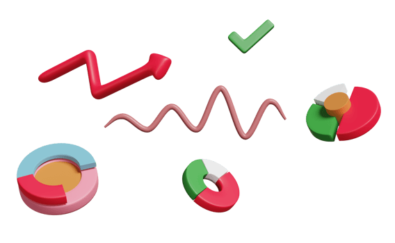 charts and graph with analysis business financial data, Online marketing, arrow, check isolated. business strategy concept, 3d illustration or 3d render png