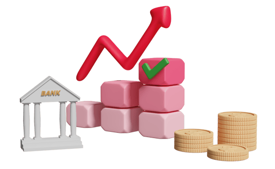 charts,graph with mobile phone, smartphone, analysis business financial data, Online marketing, arrow, check, bank building isolated. business strategy concept, 3d illustration, 3d render png