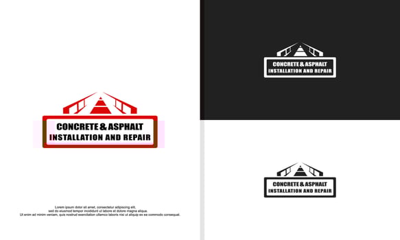 concrete and asphalt construction logo design illustration vector