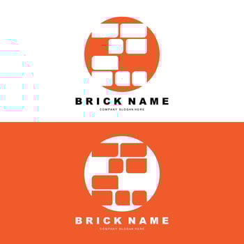 Bricks Logo Design, Material Stone Illustration Vector, Building Construction Icon vector