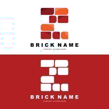 Bricks Logo Design, Material Stone Illustration Vector, Building Construction Icon vector