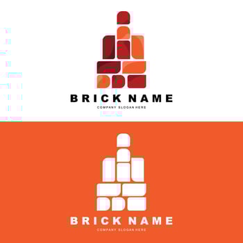 Bricks Logo Design, Material Stone Illustration Vector, Building Construction Icon vector
