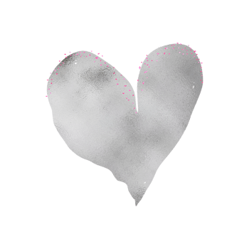 Silver Heart With Pink Glitter png