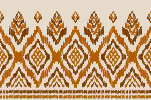 Fabric Indian style. Ethnic Ikat seamless pattern in tribal. vector