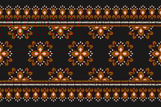Ikat seamless pattern in tribal. Fabric ethnic pattern art. Flower decoration. vector