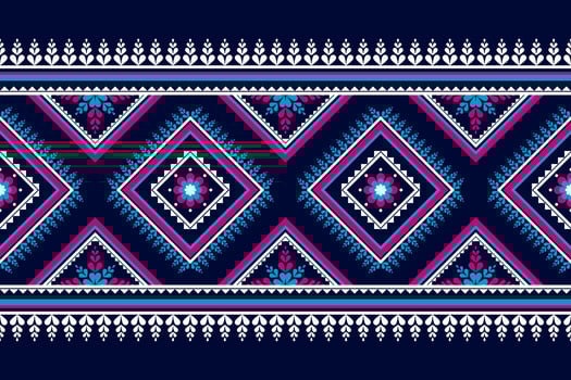 Abstract ethnic flower art. geometric oriental seamless pattern traditional. Tribal style striped. vector