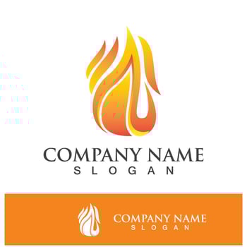 Fire logo design illustration and fire symbol vector
