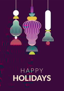 New Year and Christmas poster. Christmas decorations of an unusual shape vector