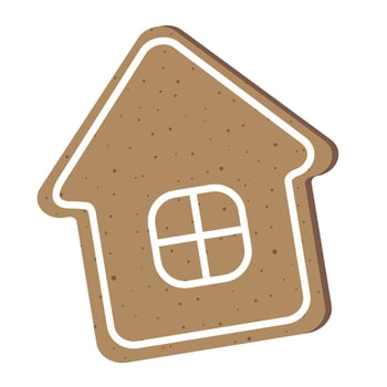 christmas gingerbread in the shape of a house vector