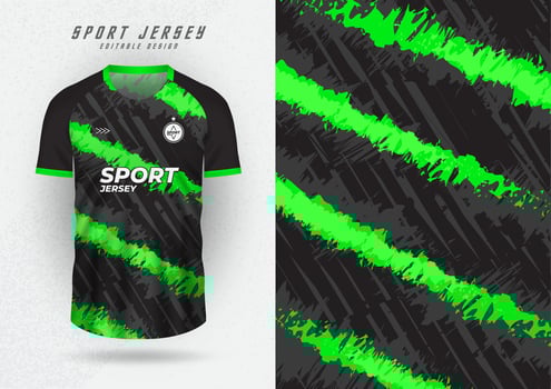 Background mockup for sports jerseys, jerseys, running shirts, black, green oblique pattern vector