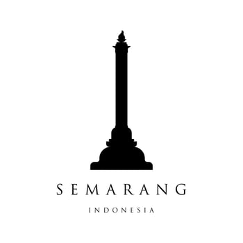 Tugu Muda of Semarang Indonesia . Indonesian Landmark Statue in Indonesia City, Isolated on White vector