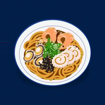 Illustration of japanese udon ramen noodles vector