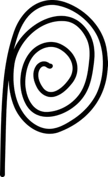 The circle is spiral with sinuous lines. vector