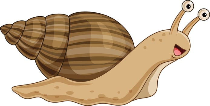 Cartoon snail isolated on white background vector