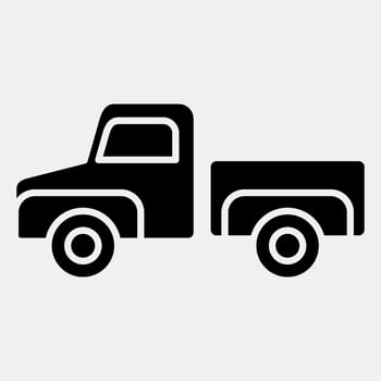 Icon pick up truck. Transportation elements. Icons in glyph style. Good for prints, posters, logo, sign, advertisement, etc. vector