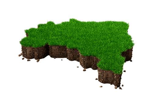 Brazil Map Grass and ground texture 3d illustration png