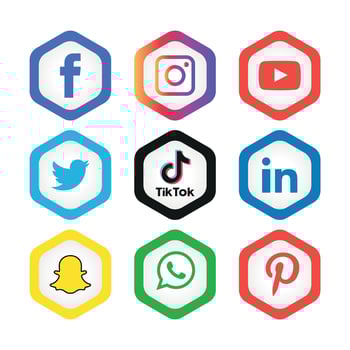 Social media icons set Logo Vector Illustrator