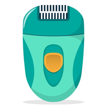 Modern electric epilator for gentle removal of unwanted body hair. Vector flat illustration, isolated on white background.