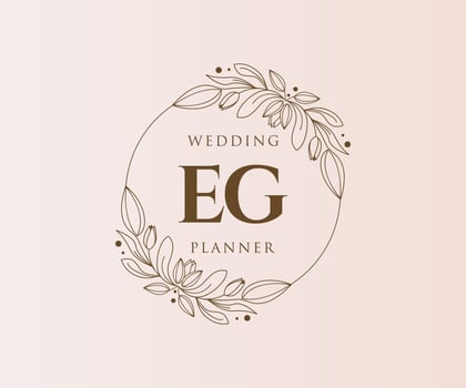 EG Initials letter Wedding monogram logos collection, hand drawn modern minimalistic and floral templates for Invitation cards, Save the Date, elegant identity for restaurant, boutique, cafe in vector