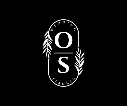 OS Initials letter Wedding monogram logos collection, hand drawn modern minimalistic and floral templates for Invitation cards, Save the Date, elegant identity for restaurant, boutique, cafe in vector